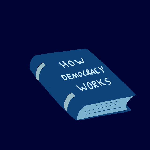 an open book that says " voters choose their representatives "