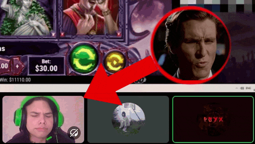 a screenshot of a video game with a picture of a man in a circle