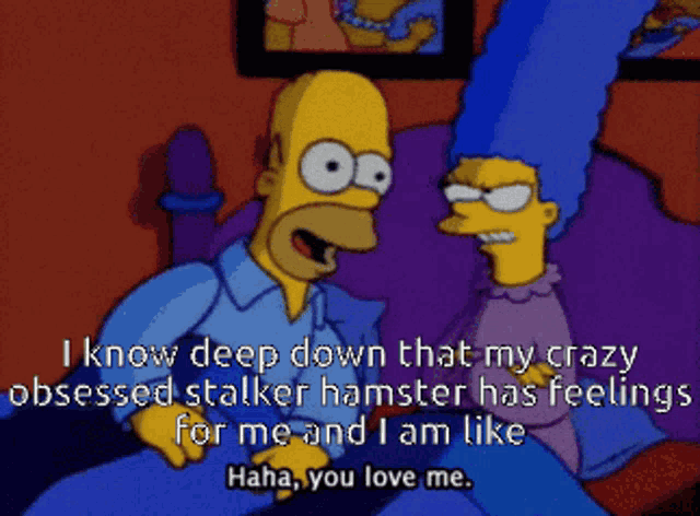a cartoon of homer simpson and marge simpson with a quote