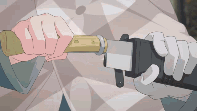 a cartoon of a person holding a sword