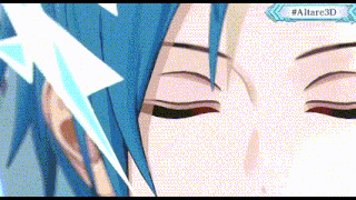 a close up of a person 's face with the hashtag # altarc3d above it