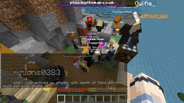 a screenshot of a minecraft game with the name owlfie on the top left