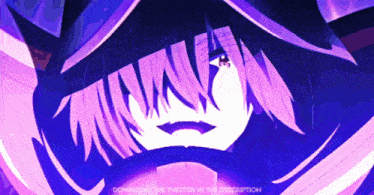 a drawing of a person with purple hair and the words download the twittor in the description