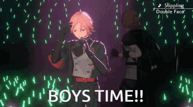 a video of a man singing with the words boys time