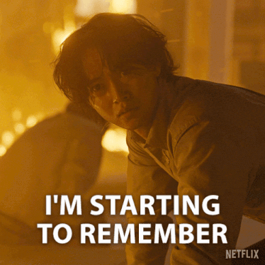 a netflix advertisement shows a man in a fire and says i 'm starting to remember