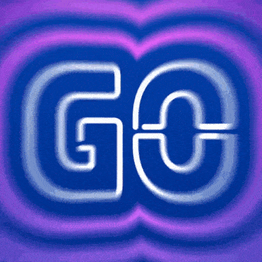 a blue and purple background with the word go on it