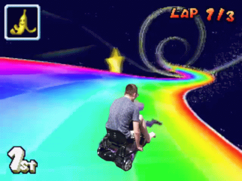 Wipper Arc En Ciel Super Mario Cart GIF - Wipper Arc En Ciel Super Mario Cart Rainbow Road GIFs
