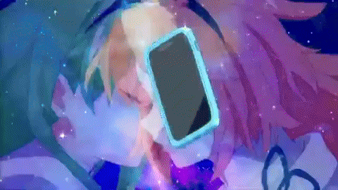 a drawing of a person holding a cell phone in front of their face