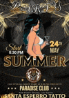a flyer for a party called summer paradise club