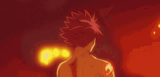 a close up of a anime character with red hair