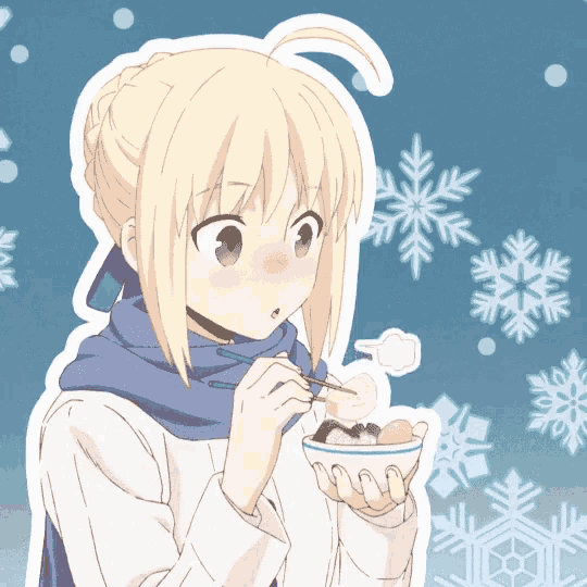 a girl with blonde hair is eating something from a bowl