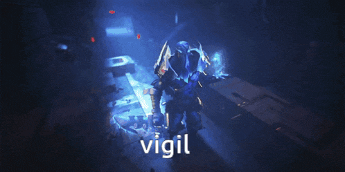 the word vigil that is on a dark background