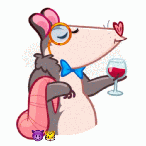 Fancy Af Wine Time GIF - Fancy Af Wine Time Possum GIFs