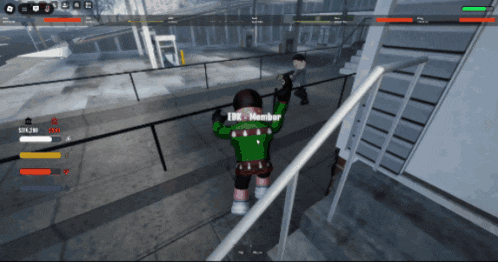 a screenshot of a video game shows a person with the name member