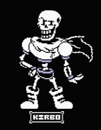 a pixel art of a skeleton with a cape on a black background .