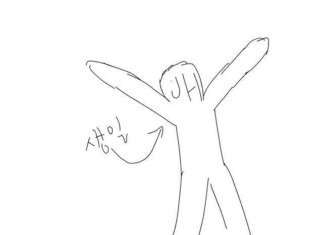 a black and white drawing of a person with the number 24 on their head