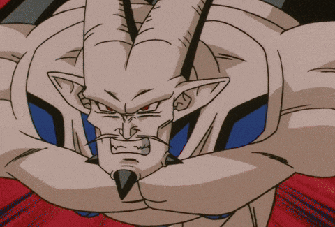 a close up of a cartoon character with horns and a beard