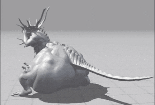 a black and white drawing of a dragon with horns