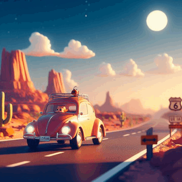 Vw Beatle Route 66 Route 66 GIF - Vw Beatle Route 66 Vw Beatle Route 66 GIFs