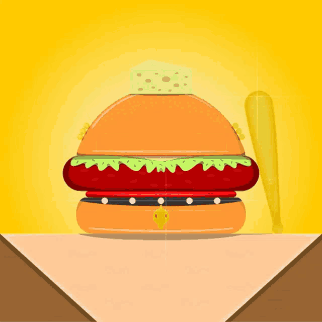 an illustration of a hamburger with two stars on top