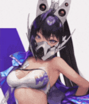 a girl with a mask on her face and ears