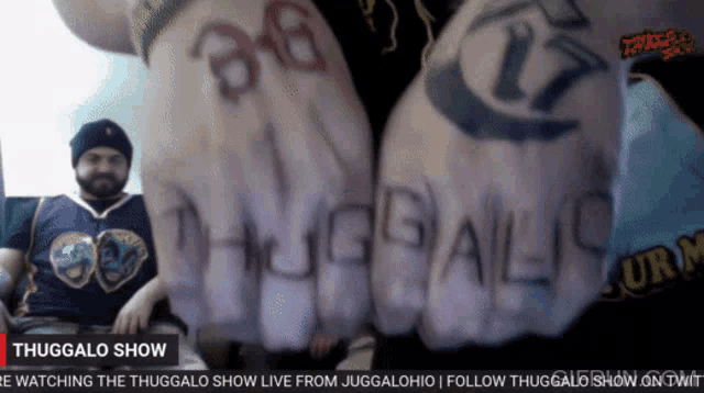 a man is watching the thuggalo show live from juggabonio