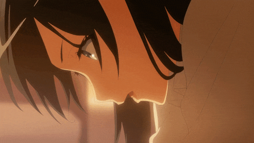 a close up of a person 's face with the sun shining through