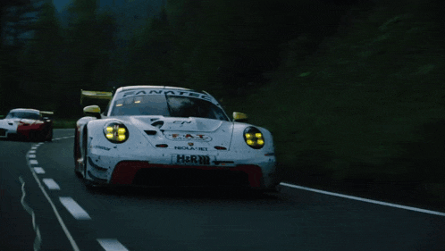 a racing car with the word fanatec on the front