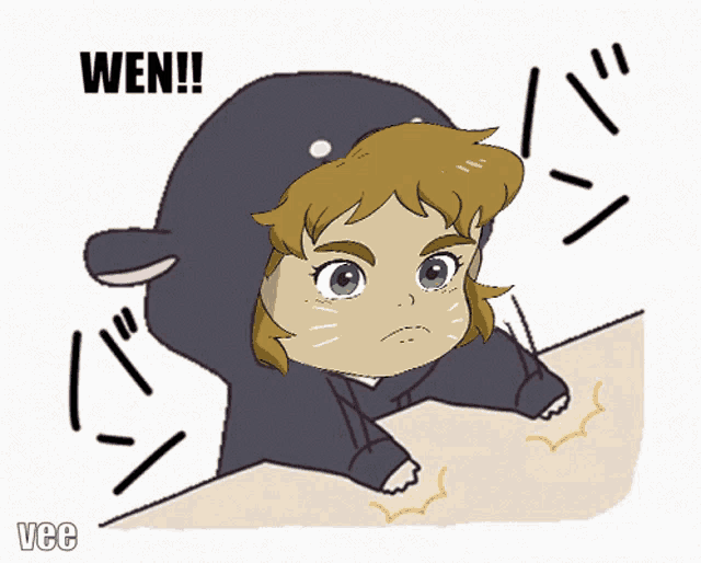 a cartoon drawing of a person with the word wen on the bottom