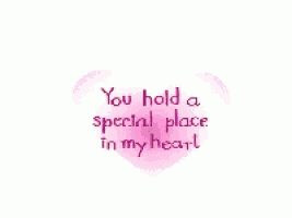 a heart shaped wreath of pink roses with the words you hold a special place in my heart
