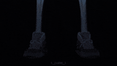 a drawing of a person 's legs with the letters fajoh l on the bottom left
