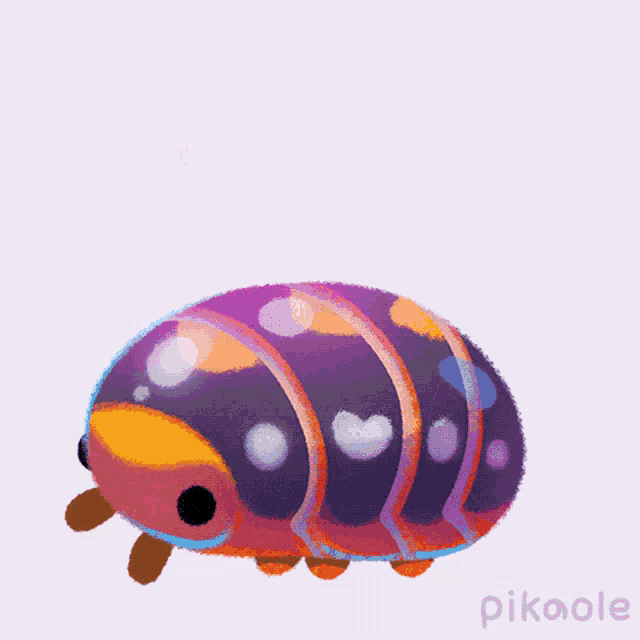 a drawing of a colorful bug with the name pikoole underneath it