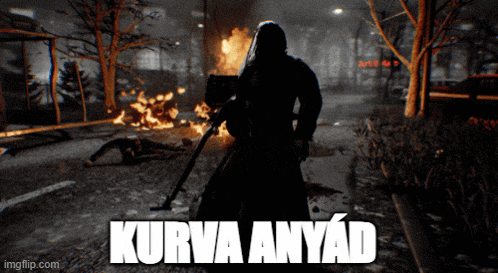 a screenshot of a video game with the word kurva anyad