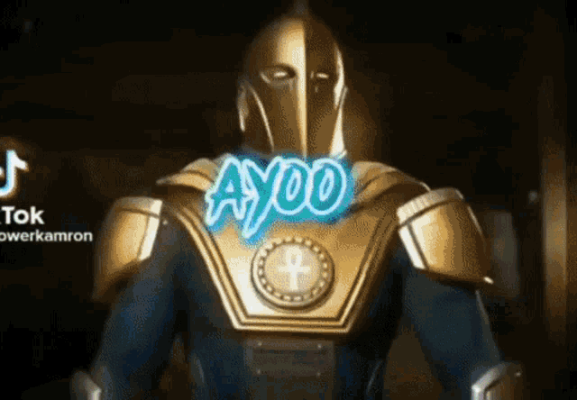 a cartoon character with the word ayoo written on his chest
