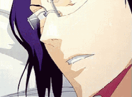 a close up of a man 's face wearing glasses and a tie .