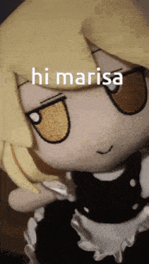 a stuffed doll that says hi marisa on the front