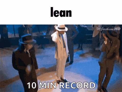 a picture of michael jackson dancing with the words lean 10 min record on the bottom