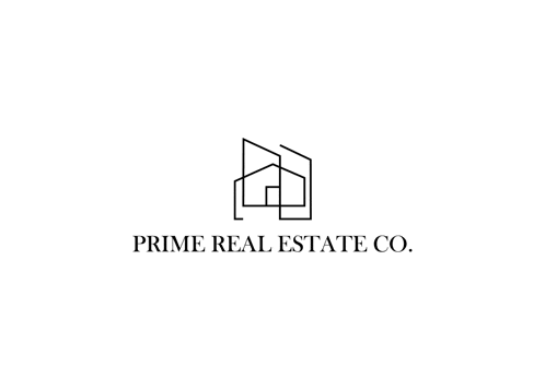 a logo for a real estate company with a house in the middle .