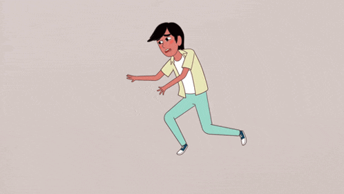 a cartoon drawing of a person doing a handstand in the air