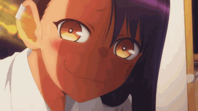 a close up of a person 's face with a yellow eye