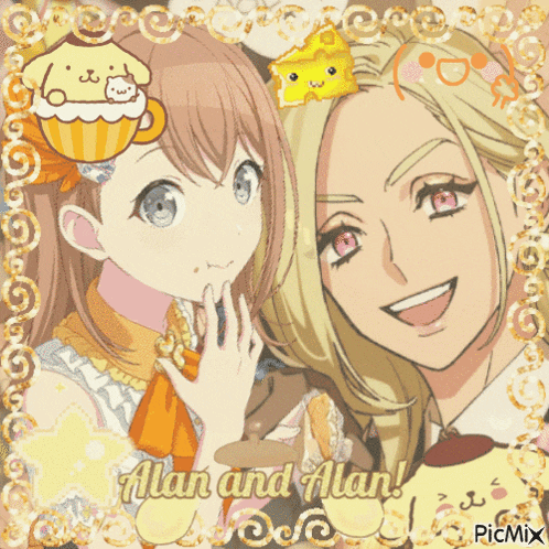 a picture of a girl and a boy with the words alan and alan on the bottom