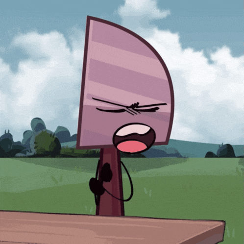 a cartoon drawing of a basketball hoop with a very angry look on his face