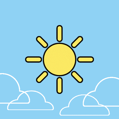 a drawing of a sun with clouds in the sky