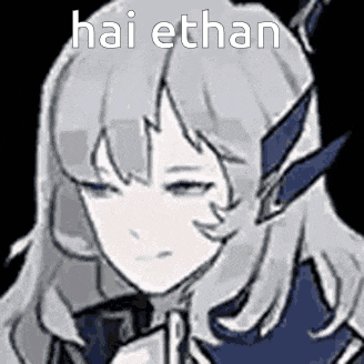 a drawing of a girl with the words hai ethan written on it