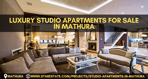 a luxury studio apartment for sale in mathura is shown