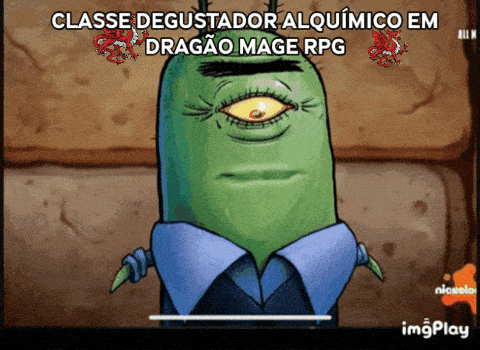 a screenshot of a cartoon character with the words classe degustador alquimico em dragoo mage rpg