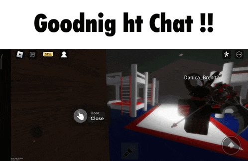 a screen shot of a video game with the words goodnig ht chat