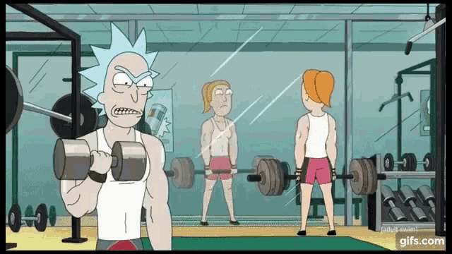 Rick Morty Work Out GIF - Rick Morty Work Out Pumped GIFs