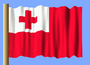 a red and white flag with a cross in the middle
