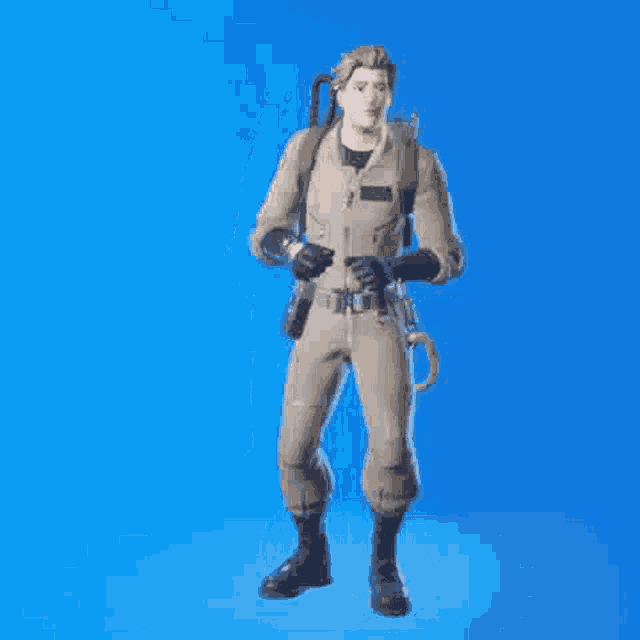 a man in a gas mask is dancing in a video game .